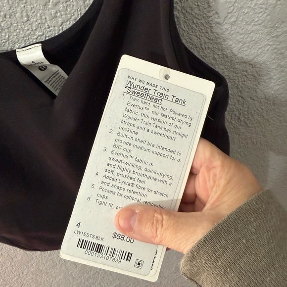 Lululemon Wunder Train Tank *sweetheart size 4 black - Picture 5 of 6